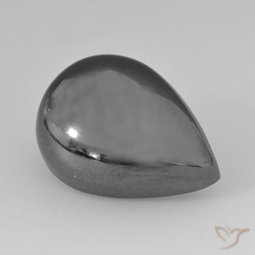 Hematites Gris natural de 31.32 ct, En forma de pera, Opaco
