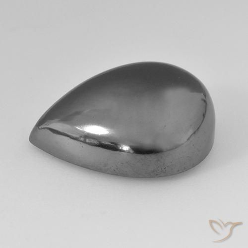 Hematites Gris natural de 31.32 ct, En forma de pera, Opaco