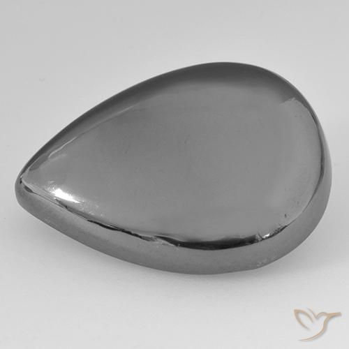 31.03ct Natural Gris plateado Hematites, En forma de pera, Opaco