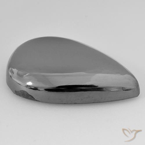 Hematites Gris medio natural de 28.34 ct, En forma de pera, Opaco