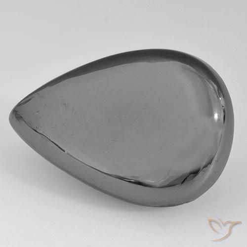 Hematites Gris medio natural de 28.34 ct, En forma de pera, Opaco