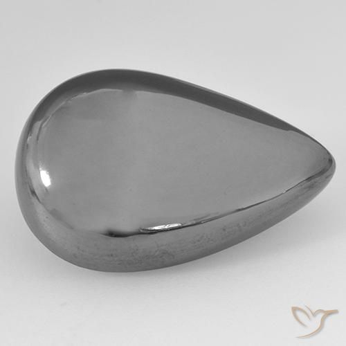 25.28ct Natural Gris medio Hematites, En forma de pera, Opaco