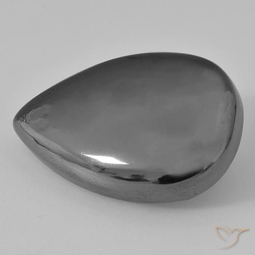Hematites Verde medio natural de 31.99 ct, En forma de pera, Opaco
