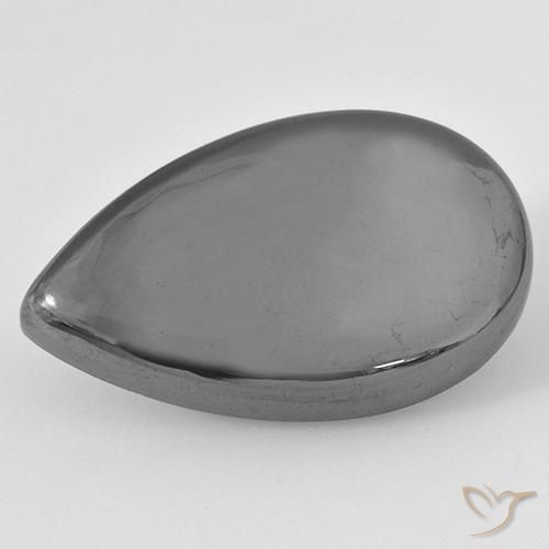 Hematites Verde medio natural de 29.68 ct, En forma de pera, Opaco