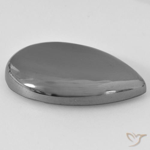 Hematites Verde medio natural de 29.68 ct, En forma de pera, Opaco