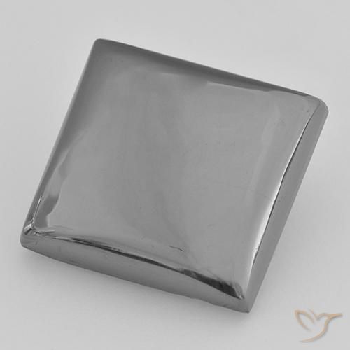 24.23ct Natural Gris plateado Hematites, Cuadrado, Opaco