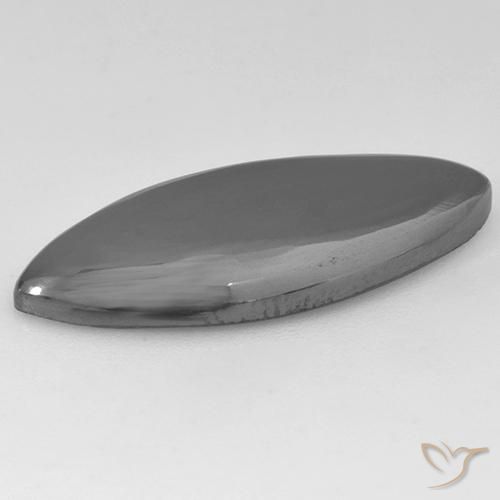 Hematites Gris plateado natural de 12.42 ct, Marquesa, Opaco