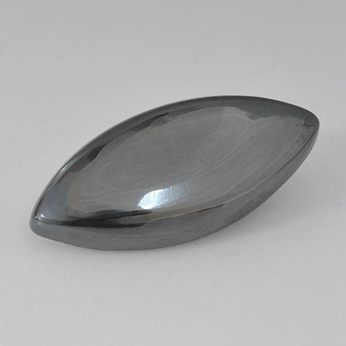 Hematita gris natural de 10,23 ct, marquesa, opaco
