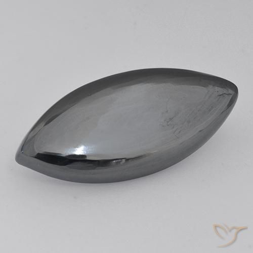 Hematites Gris plateado natural de 24.18 ct, Marquesa, Opaco