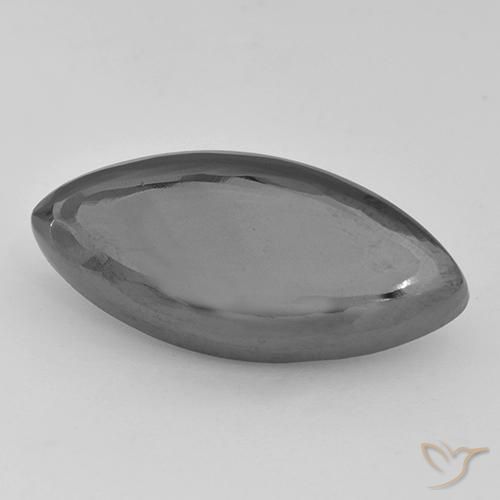Hematites Gris plateado natural de 19.46 ct, Marquesa, Opaco