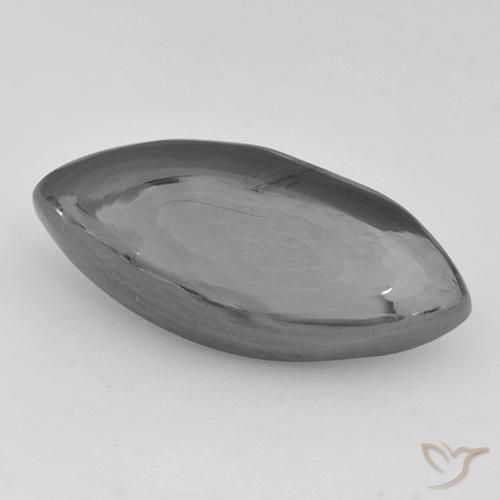 Hematita gris natural de 13,32 ct, marquesa, opaco