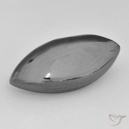 Hematita gris natural de 13,32 ct, marquesa, opaco
