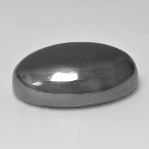 Hematita gris natural de 32,16 ct, corte óvalo, opaco