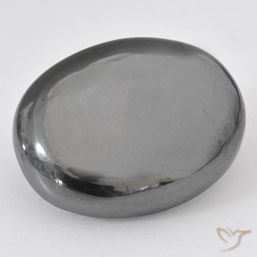 36.93ct Natural Gris plateado Hematites, Ovalada, Opaco