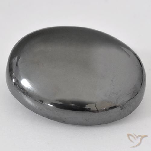 Hematites Gris plateado natural de 36.93 ct, Ovalada, Opaco