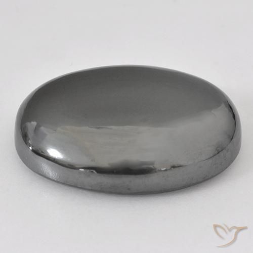 Hematites Gris plateado natural de 36.93 ct, Ovalada, Opaco