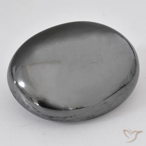 Hematites Gris medio natural de 38.37 ct, Ovalada, Opaco