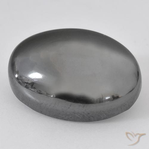 33.07ct Natural Gris plateado Hematites, Ovalada, Opaco