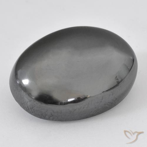 Hematites Gris plateado natural de 33.07 ct, Ovalada, Opaco