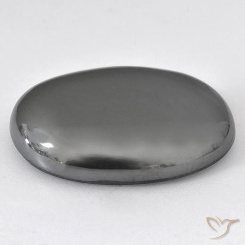 Hematites Gris medio natural de 37.56 ct, Ovalada, Opaco
