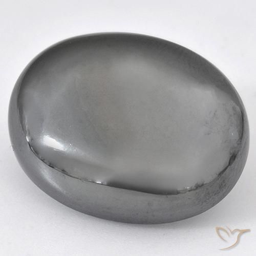 Hematites Gris medio natural de 47.89 ct, Ovalada, Opaco