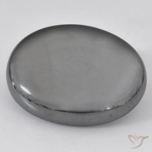 33.59ct Natural Gris plateado Hematites, Ovalada, Opaco