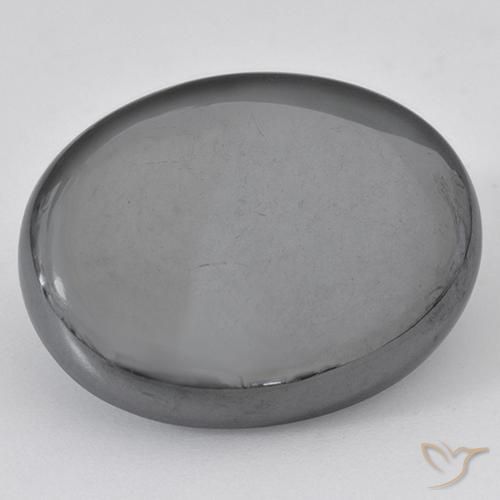 Hematites Gris plateado natural de 33.59 ct, Ovalada, Opaco