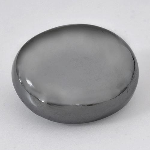 Hematita gris natural de 28,48 ct, corte óvalo, opaco