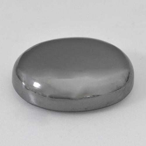 Hematita gris natural de 28,48 ct, corte óvalo, opaco
