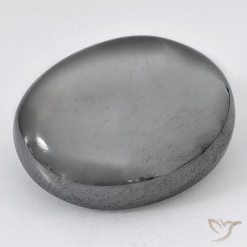 Hematites Gris plateado natural de 44.78 ct, Ovalada, Opaco