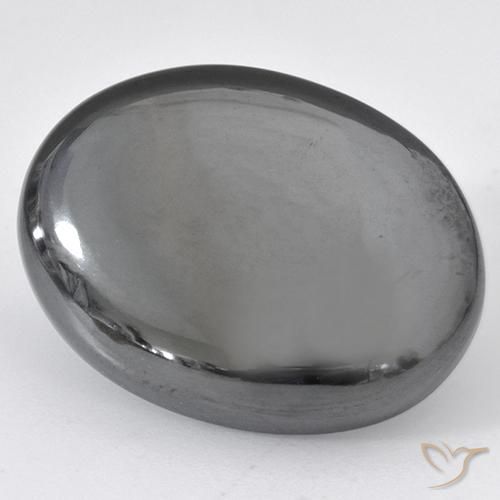 37.03ct Natural Gris plateado Hematites, Ovalada, Opaco
