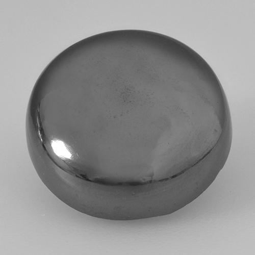 Hematita gris natural de 16,22 ct, corte redondo, opaco
