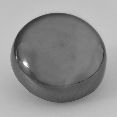 Hematita gris natural de 16,22 ct, corte redondo, opaco
