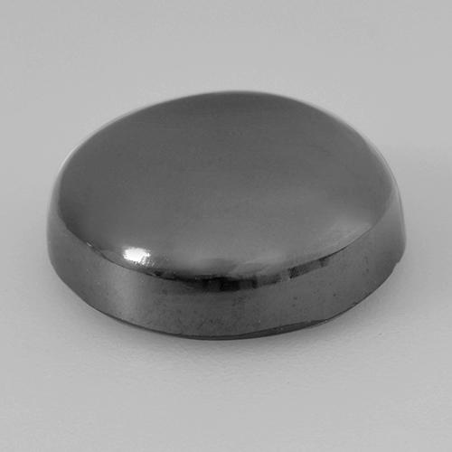 Hematita gris natural de 16,22 ct, corte redondo, opaco