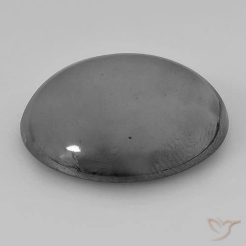 Hematites Gris plateado natural de 40.78 ct, Redondo, Opaco