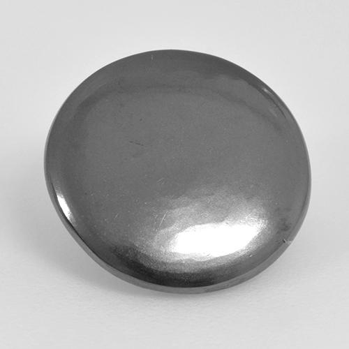 Hematites Gris medio natural de 6.86 ct, Corte Redondo, Opaco