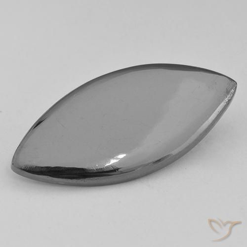 Hematita gris natural de 13,62 ct, marquesa, opaco