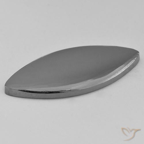 Hematita gris natural de 13,62 ct, marquesa, opaco