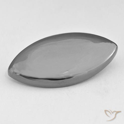 Hematita gris natural de 23,04 ct, marquesa, opaco
