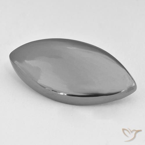 Hematita gris natural de 23,04 ct, marquesa, opaco