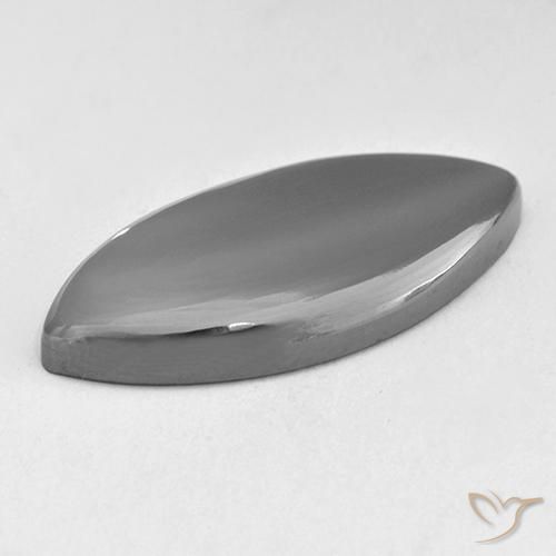 Hematita gris natural de 23,04 ct, marquesa, opaco