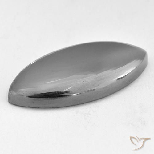 Hematites Gris plateado natural de 24.20 ct, Marquesa, Opaco