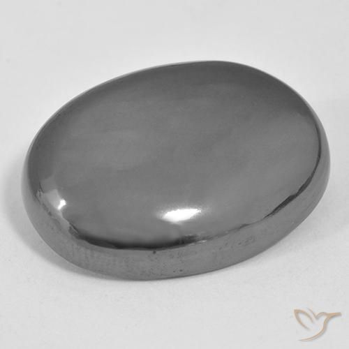 38.02ct Natural Gris medio Hematites, Ovalada, Opaco