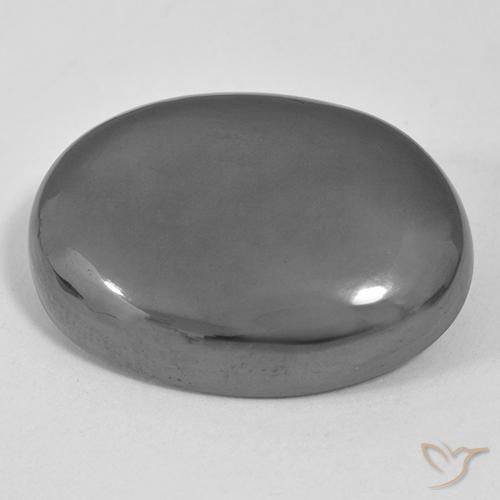 Hematites Gris medio natural de 38.02 ct, Ovalada, Opaco