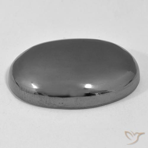 Hematites Gris medio natural de 38.02 ct, Ovalada, Opaco