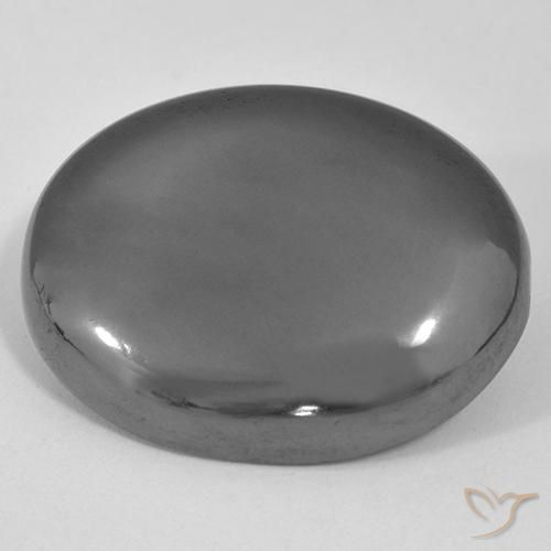 Hematites Gris medio natural de 41.45 ct, Ovalada, Opaco