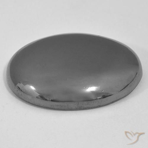 Hematites Gris medio natural de 41.45 ct, Ovalada, Opaco