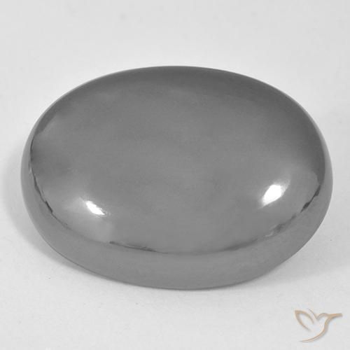 36.77ct Natural Gris plateado Hematites, Ovalada, Opaco