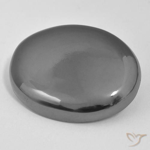 Hematites Gris medio natural de 37.30 ct, Ovalada, Opaco