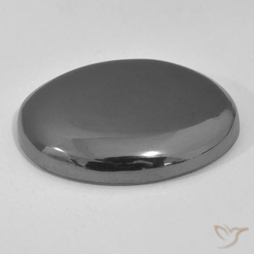 Hematites Gris medio natural de 37.30 ct, Ovalada, Opaco